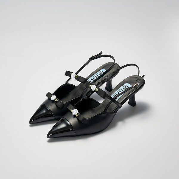 DITOLE Loanna slingback shoes Black 디토레 로안나슬링백 블랙