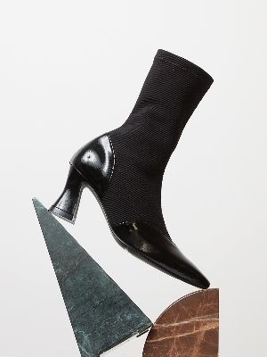 ws192033009- Carmen boots Black patent socks boots