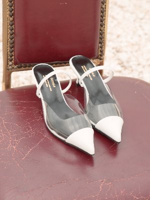 nick white calf leather pointed toe mule