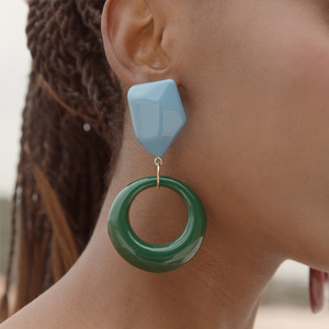 retro color mix acrylic earrings